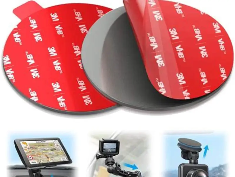 adhesive phone mount attached firmly on textured car dashboard