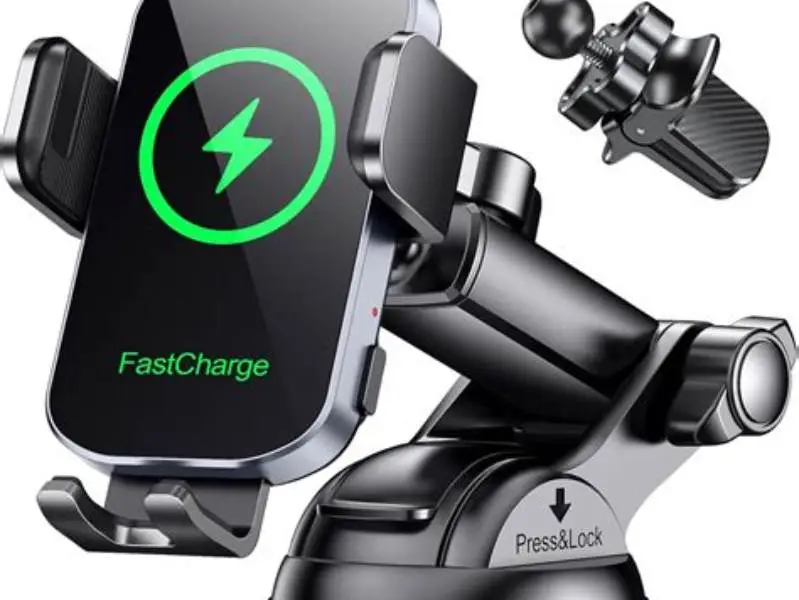 iPhone 15 Pro Max clamped on power rack safety bar filming squats